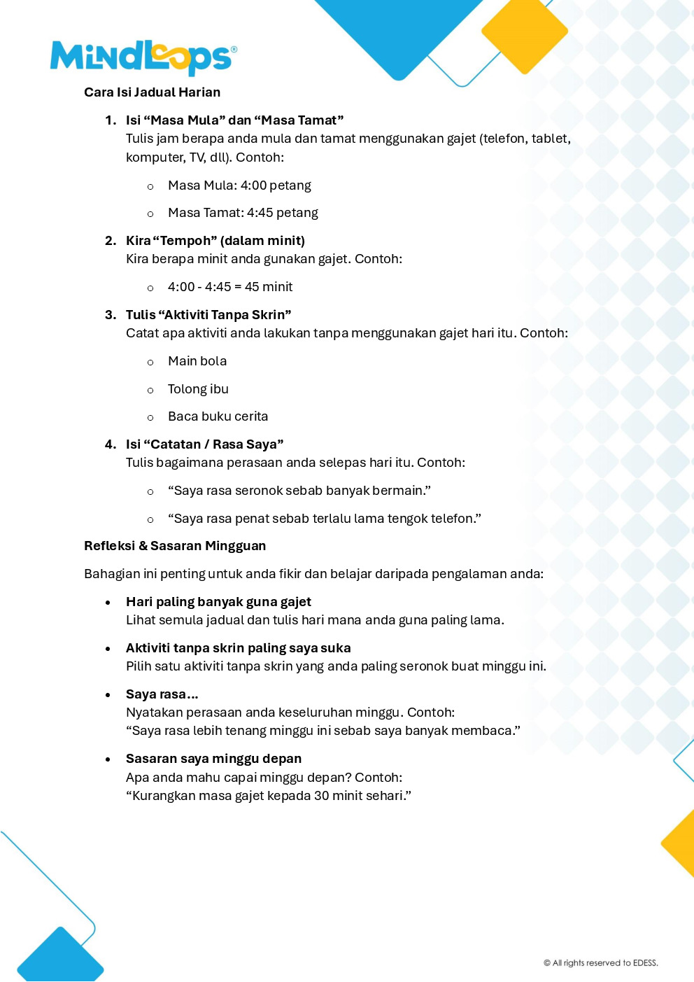 Jadual Harian Gajet